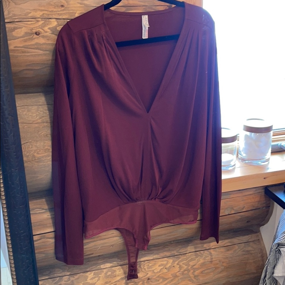 Maroon body suit